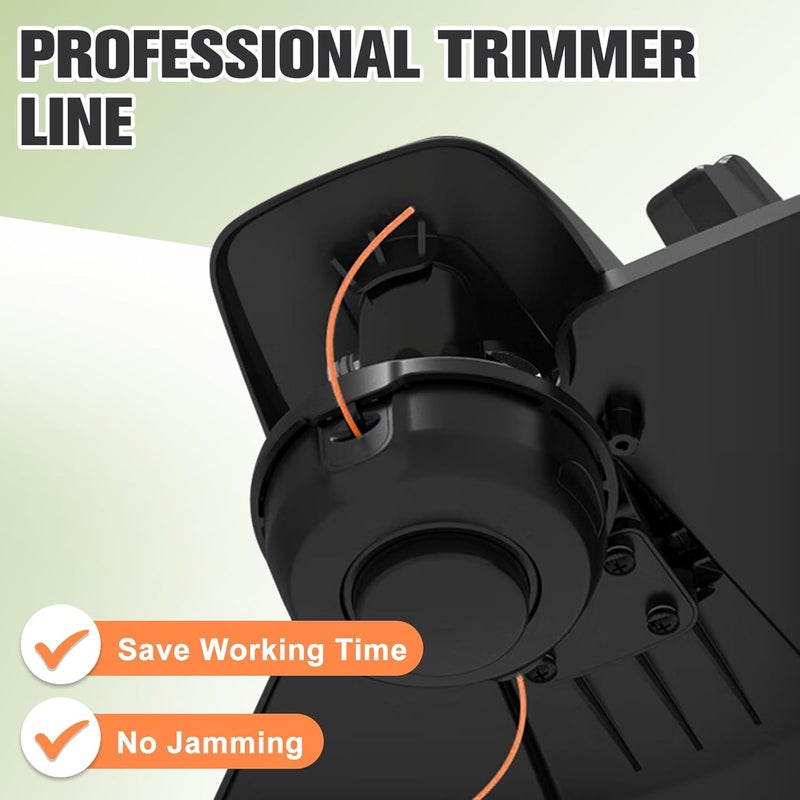 PLUSINTO String Trimmer Line .065", 550 Feet Weed Eater String, Round Trimmer Line for Universal Replacement, Orange Premium Nylon String Trimmer Line for Light Grass&Weeds - Image 5